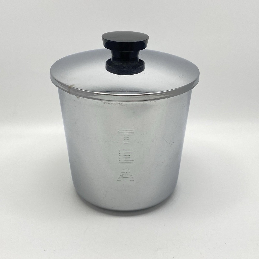 Vintage Everedy Polished Stainless Steel TEA Canister Mid Century Modern Kitchen